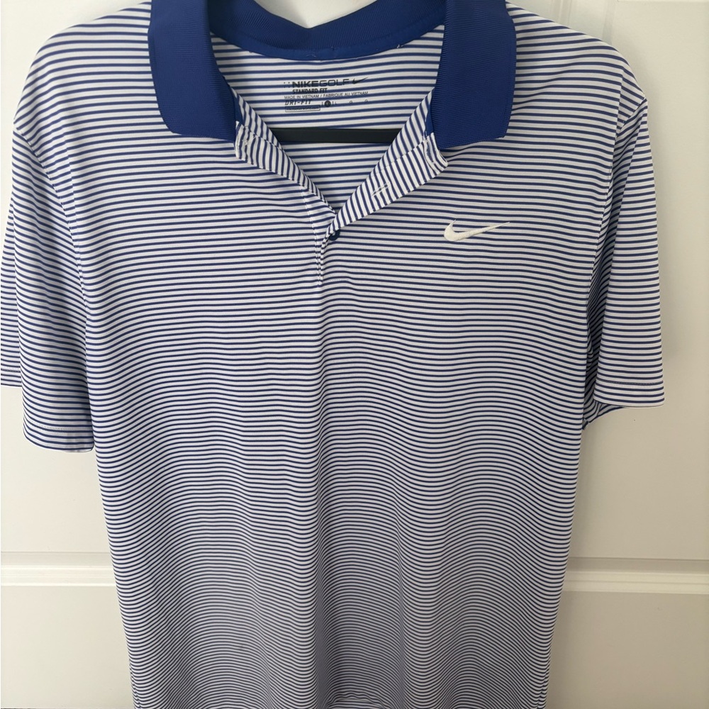 Nike Golf Men’s Royal Blue & White Striped Polo